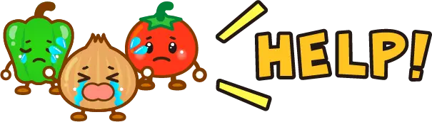助けを求めている野菜のイラスト